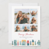 Cartes Pour Fêtes Annuelles Collage photo du village de Noël (Devant)