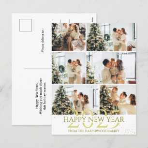Cartes Pour Fêtes Annuelles Collage photo élégant moderne Bonne Année