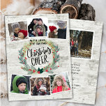 Cartes Pour Fêtes Annuelles Collage photo en bois blanc rustique<br><div class="desc">Envoyez des voeux et des salutations à vos proches avec cette carte de Noël. Cette carte comporte six (6) de vos photos de famille préférées dans un simple montage et ajouter une photo de famille supplémentaire au dos dans un arrière - plan rustique en bois blanc. Disponible sous forme de...</div>