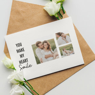 Cartes Pour Fêtes Annuelles Collage photo en couple et belle citation romantiq