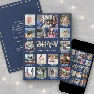 Cartes Pour Fêtes Annuelles Collage photo et légendes Quelle année Marine et O