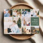 Cartes Pour Fêtes Annuelles Collage Photo Famille Joyeux Et Lumineux Noël<br><div class="desc">**Présentation de notre joyeux et brillante carte de Noël : un joyeux instantané de la saison** Cette saison des fêtes célèbre la chaleur et la luminosité de vos moments chéris avec notre carte de Noël joyeuse et brillante. Avec un plan photo personnalisable de 8 carré et un carré de devis...</div>