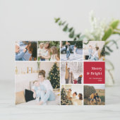 Cartes Pour Fêtes Annuelles Collage Photo Famille Joyeux Et Lumineux Noël Ho (Debout devant)