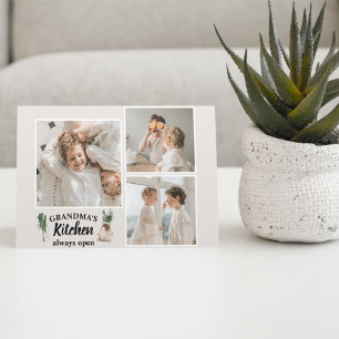 Cartes Pour Fêtes Annuelles Collage Photo & Grand-Mère Cuisine Toujours Ouvert