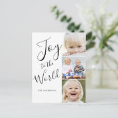 Cartes Pour Fêtes Annuelles Collage photo Joy to The World 3 Écriture moderne (Debout devant)