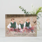 Cartes Pour Fêtes Annuelles Collage photo Joyeux et brillant de script rouge é (Debout devant)