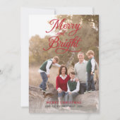 Cartes Pour Fêtes Annuelles Collage photo Joyeux et brillant de script rouge é (Devant)