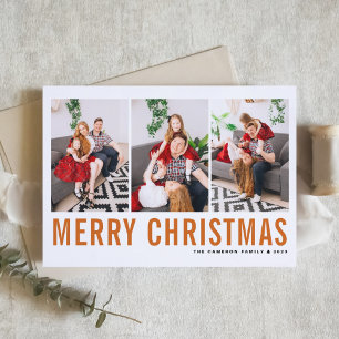 Cartes Pour Fêtes Annuelles Collage photo Joyeux Noël Typographie Orange