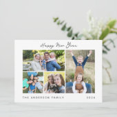 Cartes Pour Fêtes Annuelles Collage photo Joyeux Nouvel An écriture minimale (Debout devant)