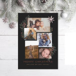 Cartes Pour Fêtes Annuelles Collage photo Juniper noir<br><div class="desc">5 zones photo dans différentes orientations ; le "cadre" noir peut être changé en n'importe quelle couleur dans l'éditeur ; Choisissez vos propres polices aussi ! Ajoutez un message au dos ou plusieurs photos si vous le souhaitez.</div>