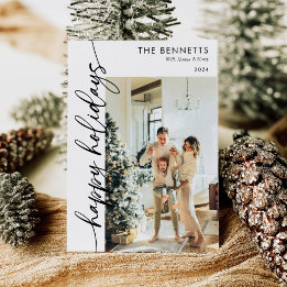 Cartes Pour Fêtes Annuelles Collage photo minimaliste moderne Happy Holidays