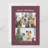 Cartes Pour Fêtes Annuelles Collage photo minimum 3 Joyeux Noël Bourgogne (Devant)