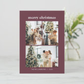 Cartes Pour Fêtes Annuelles Collage photo minimum 3 Joyeux Noël Bourgogne (Debout devant)