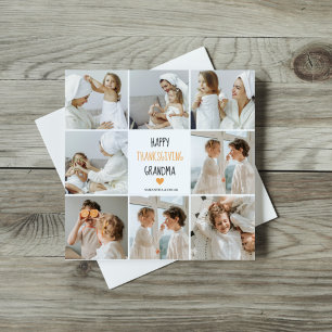 Cartes Pour Fêtes Annuelles Collage Photo Moderne Bonne Action de Grâce Grand-