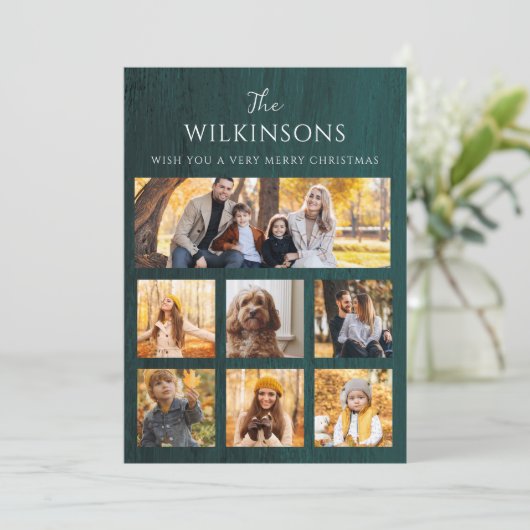 Cartes Pour Fêtes Annuelles Collage photo moderne double côté noël Appartement (Debout devant)