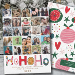 Cartes Pour Fêtes Annuelles Collage photo moderne Ho Ho Christmas Card<br><div class="desc">Présentant notre carte de Noël élégante et joyeuse, conçue pour présenter vos photos de famille uniques de manière amusante et festive. Avec une carte de 25 modèles photo, cette carte vous permet de créer un collage époustouflant de souvenirs chéris, capturant l'essence de la convivialité pendant la saison des fêtes. Ajoutant...</div>