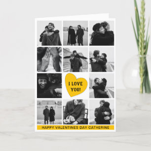Cartes Pour Fêtes Annuelles Collage photo moderne 'I LOVE YOU'   Saint Valenti
