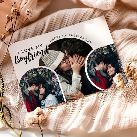 Cartes Pour Fêtes Annuelles Collage photo moderne J'aime Mon copain