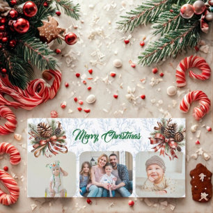 Cartes Pour Fêtes Annuelles Collage photo moderne Joyeux Noël Pineneedle 3