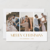 Cartes Pour Fêtes Annuelles Collage photo moderne noir et or Noël (Devant)