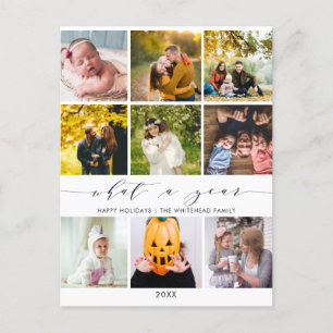 Cartes Pour Fêtes Annuelles Collage photo moderne What a Year White