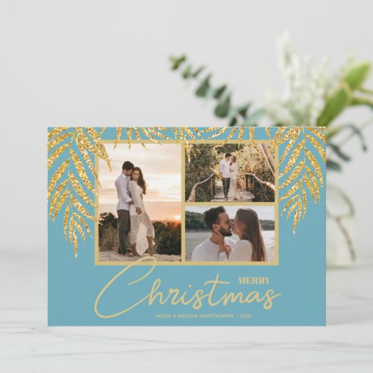 Cartes Pour Fêtes Annuelles Collage photo multi-tropicale Noël (Debout devant)