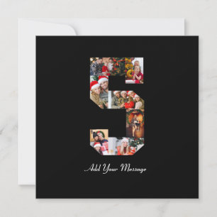 Cartes Pour Fêtes Annuelles Collage photo noir et blanc numéro 5