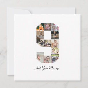 Cartes Pour Fêtes Annuelles Collage photo noir et blanc numéro 9