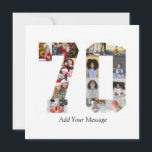 Cartes Pour Fêtes Annuelles Collage photo numéro 70<br><div class="desc">Ce produit personnalisable est un collage de photos agencées pour former la forme d'un nombre. Il est souvent utilisé pour célébrer des événements importants comme les anniversaires, les mariages ou les réussites, permettant aux utilisateurs de mettre en avant des images mémorables dans un seul et même visuel accrocheur. Les conceptions...</div>