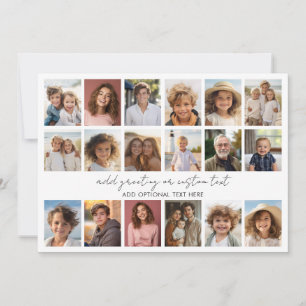 Cartes Pour Fêtes Annuelles Collage photo personnalisé 18 - Noir - texte blanc