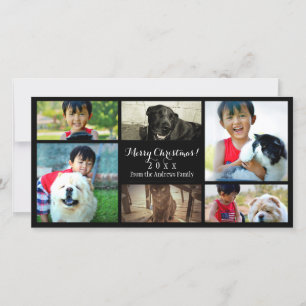Cartes Pour Fêtes Annuelles Collage photo personnalisé 6 Noël