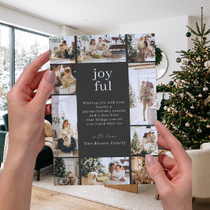 Cartes Pour Fêtes Annuelles Collage photo personnalisé de Noël botanique 10