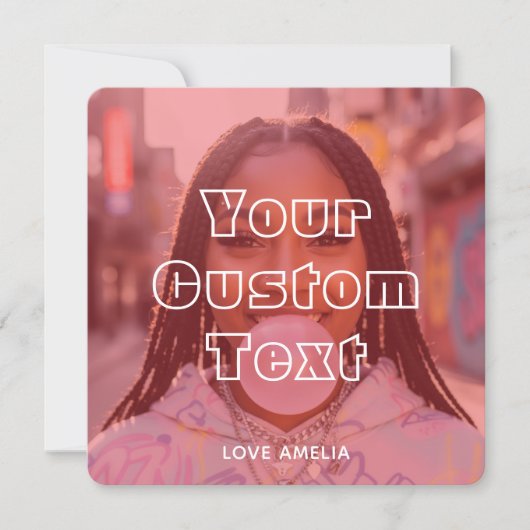 Cartes Pour Fêtes Annuelles Collage Photo Personnalisé Moderne Texte Rétro Rou (Devant)