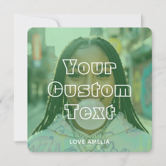 Cartes Pour Fêtes Annuelles Collage Photo Personnalisé Moderne Texte Rétro Ver (Devant)