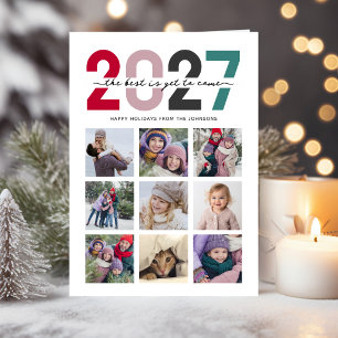 Cartes Pour Fêtes Annuelles Collage photo plié Noël 2027 9 photos
