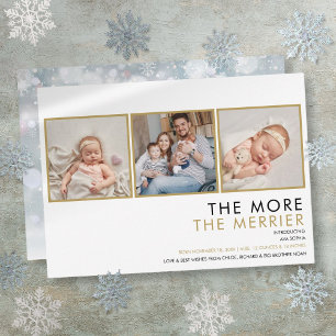 Cartes Pour Fêtes Annuelles Collage photo Plus on est de fous Noël Naissance