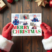 Cartes Pour Fêtes Annuelles Collage photo rouge et vert Joyeux Noël