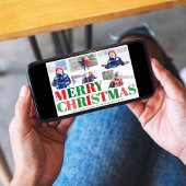 Cartes Pour Fêtes Annuelles Collage photo rouge et vert Joyeux Noël