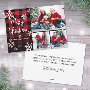Cartes Pour Fêtes Annuelles Collage photo rouge Noël