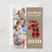 Cartes Pour Fêtes Annuelles Collage photo rustique Oh Deer Plaid (Devant)