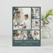 Cartes Pour Fêtes Annuelles Collage photo simple Christmas Dark Forest Green (Debout devant)