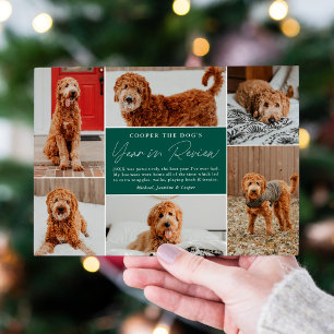 Cartes Pour Fêtes Annuelles Collage photo vert de l'année de votre animal