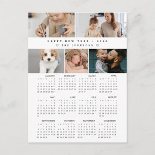 Cartes Pour Fêtes Annuelles Collage Photos de famille Bonne année 2026 Calendr