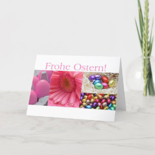 Cartes Pour Fêtes Annuelles Collage rose de voeux de Pâques allemand