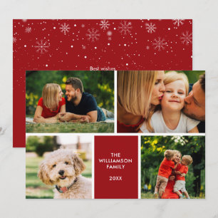 Cartes Pour Fêtes Annuelles Collage simple pour 4 photos