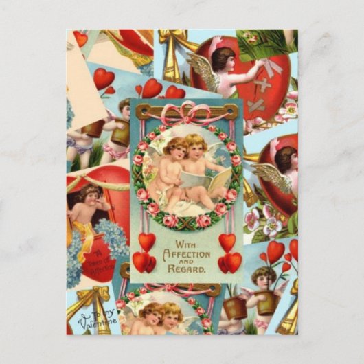 Cartes Pour Fêtes Annuelles Collage Valentines vintage (Devant)