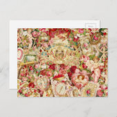Cartes Pour Fêtes Annuelles Collage vintage Valentine (Devant / Derrière)
