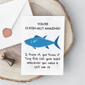 Cartes Pour Fêtes Annuelles Colleague Bestie Funny Fish Appréciation Card