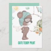Cartes Pour Fêtes Annuelles Collection Baptême d'ours en peluche du pilote - P (Devant / Derrière)