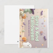 Cartes Pour Fêtes Annuelles Collection "Cute & Kind Halloween" (Devant / Derrière)
